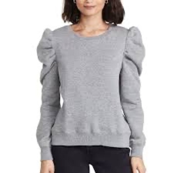 Rebecca Minkoff Tops - Rebecca Minkoff Janine Sweatshirt Women XS Gray EUC Puff Shoulder Long Sleeve